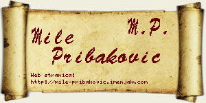 Mile Pribaković vizit kartica